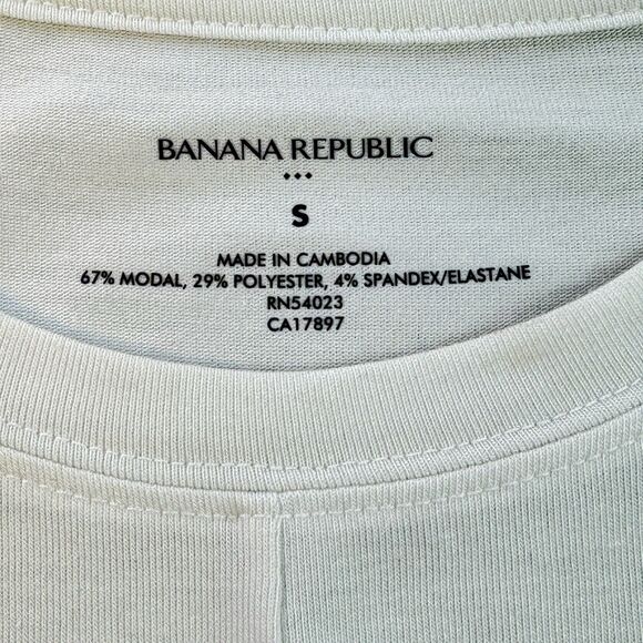 Banana Republic Cropped Twist Tie Front Tank Womens Small White Staple Pullover - Picture 7 of 7
